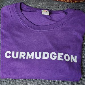 LARGE Men's CURMUDGEON Purple T-Shirt - Suitable for cranky men of all ages